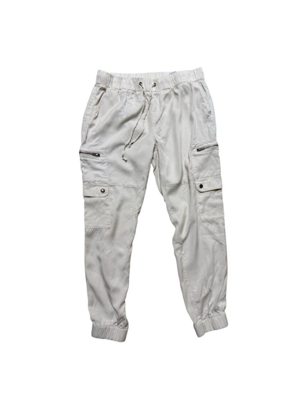 Banana Republic Lyocell Cargo Jogger Pants Ivory Drawstring Women’s M